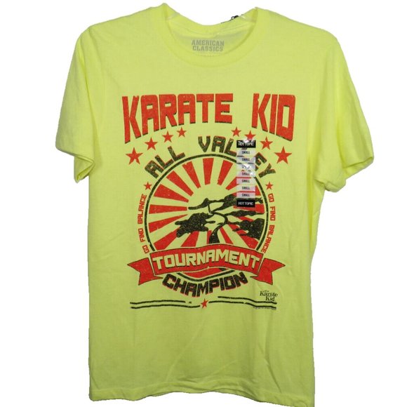 Hot Topic Yellow Karate Kid T-Shirt Men's Size Small - Picture 1 of 4